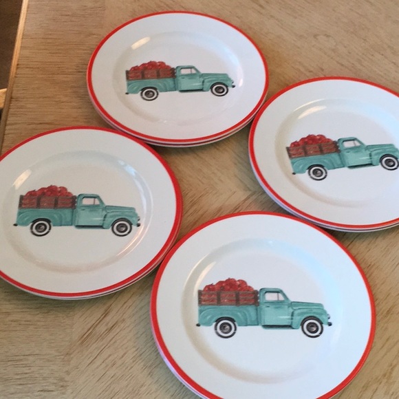 Harvest Melamine Salad/Desert Plates - Belk Collectible Pumpkin Truck Plates (8) - Picture 5 of 6